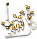 LUXURY WHITE & GOLD BATHROOM SET BRASS