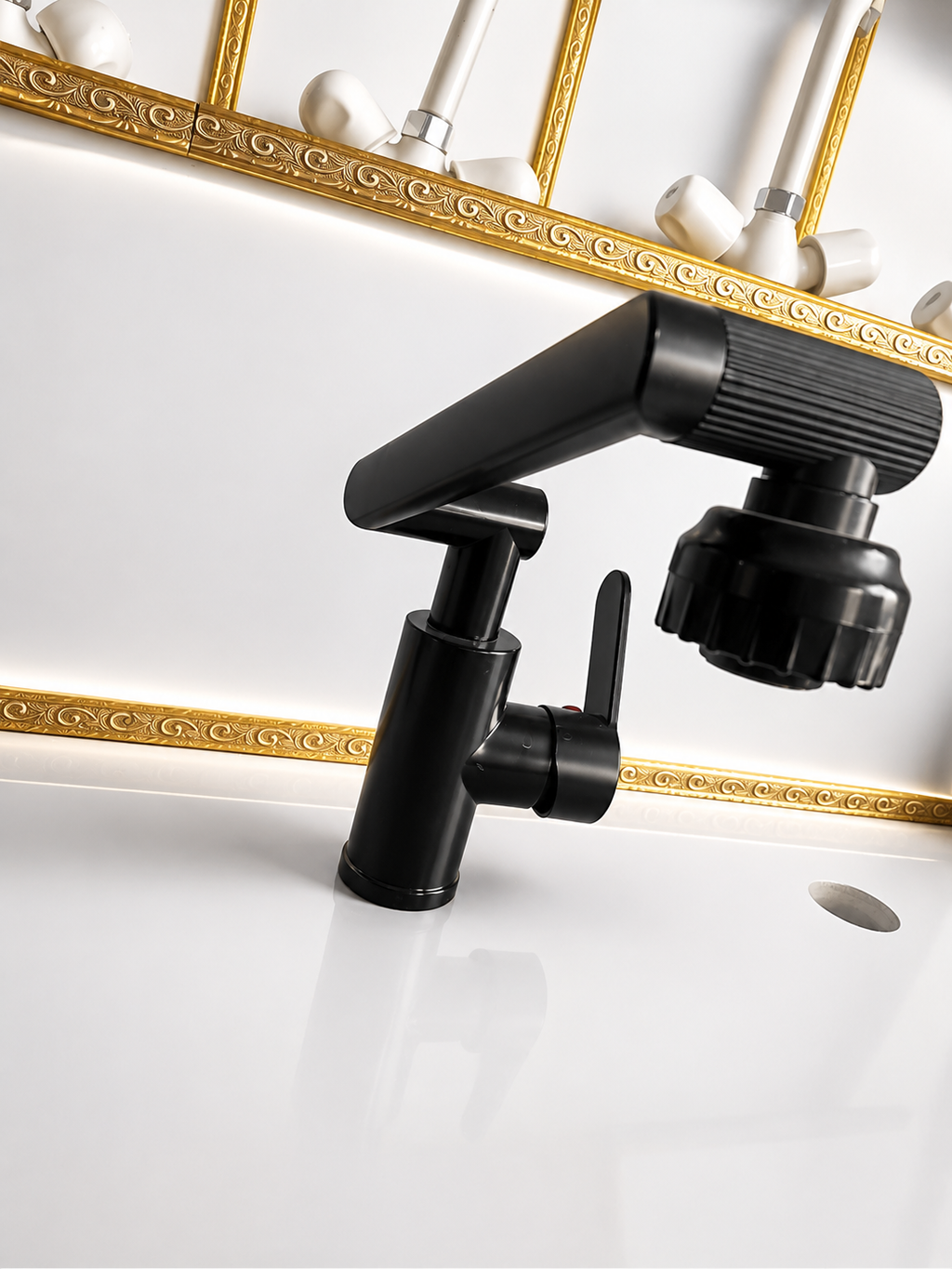 MATTE BLACK PULL OUT KITCHEN TAP PVC
