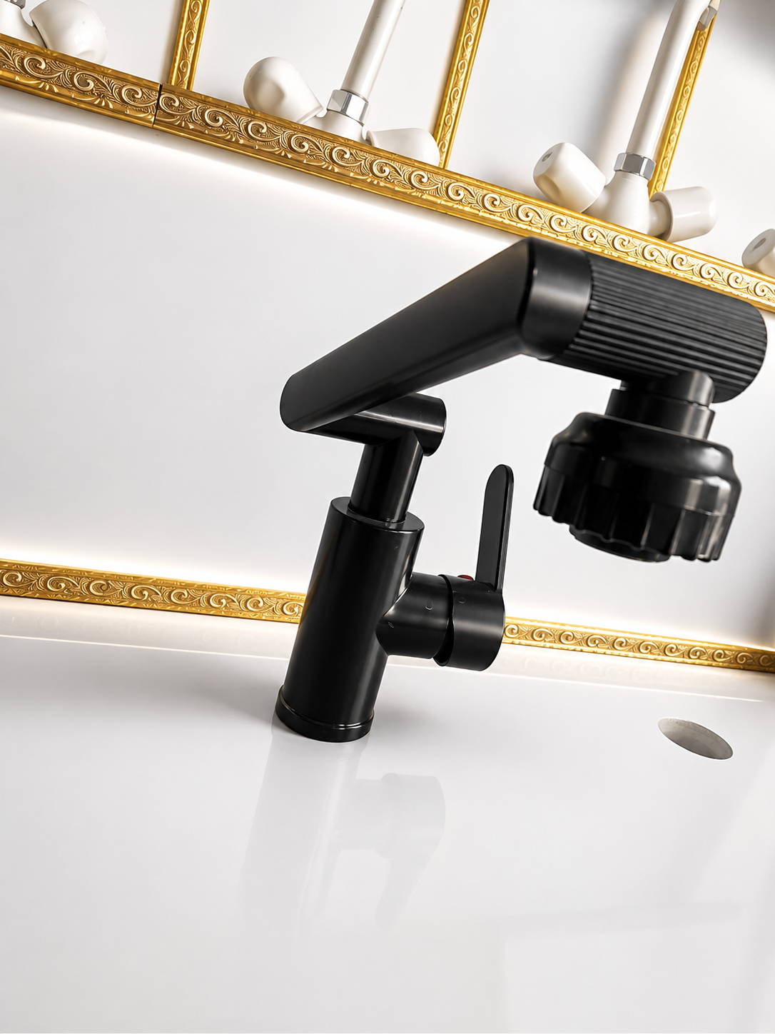 MATTE BLACK PULL OUT KITCHEN TAP PVC